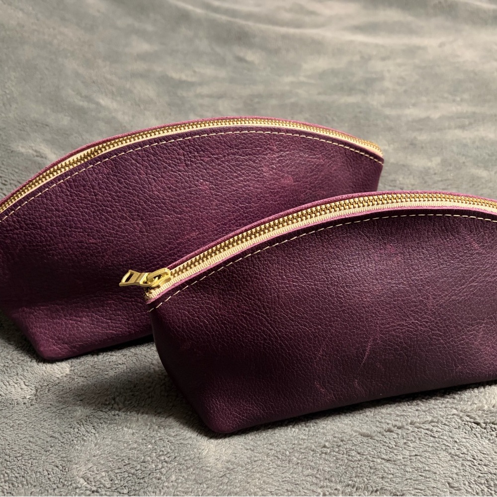 Portland Leather Goods eclipse zip bags plum